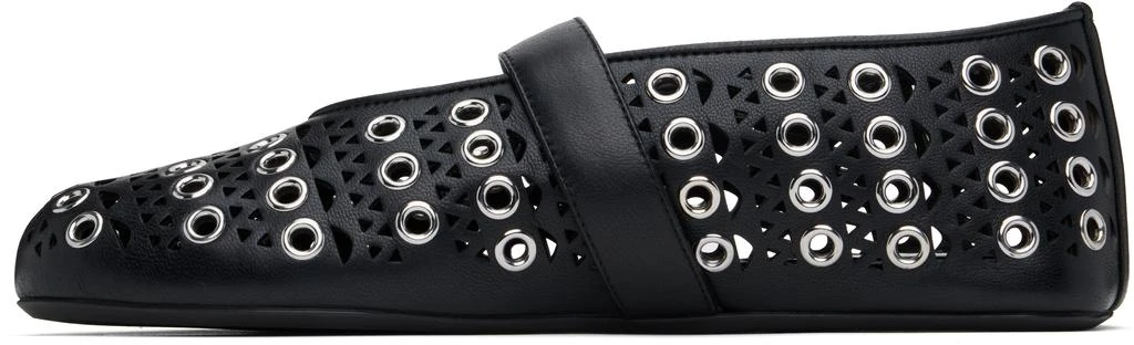 Alaïa Black Vienne Lambskin Eyelets Ballerina Flats 3