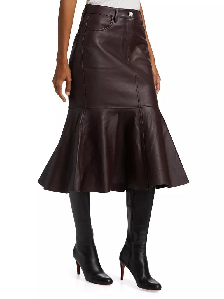 Reiss Atelier Luella Leather Flounce Skirt 4