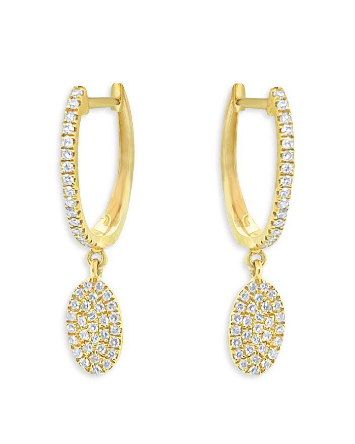 Meira T 14K Yellow Gold Diamond Cluster Dangle Hoop Earrings