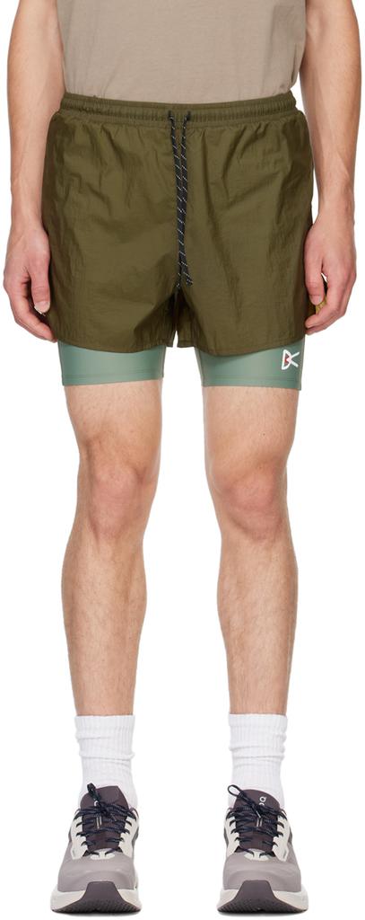 District Vision Khaki Ripstop Layered Trail Shorts
