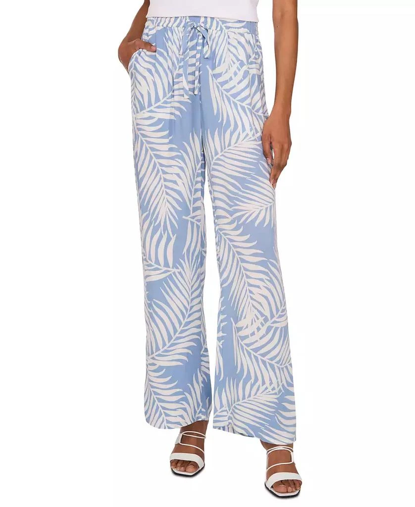 Vince Camuto Women's Tropical-Print Mid-Rise Drawstring Pants 1