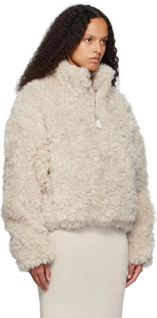 Entire Studios Off-White Fluffy Quarter Zip Faux-Fur Sweatshirt 2