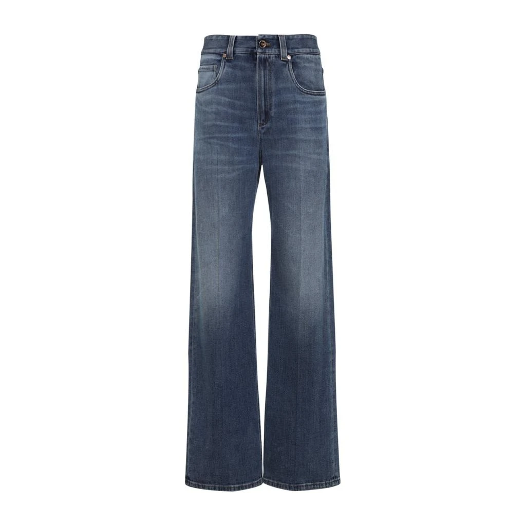 Brunello Cucinelli Brunello Cucinelli Logo Patch Flared Leg Jeans from Cettire