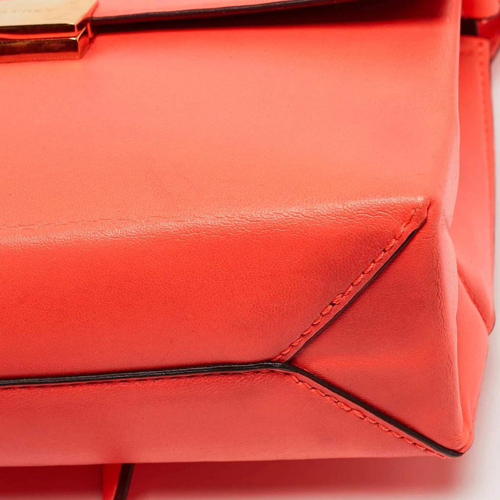 Stella McCartney Stella McCartney Neon Orange Faux Leather Metal Flap Crossbody Bag 11