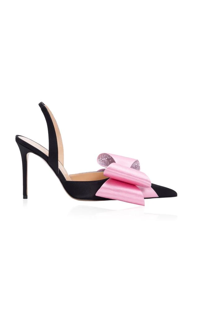 Mach & Mach Mach & Mach - Le Cadeau Satin Slingback Pumps - Black - IT 36.5 - Moda Operandi 1