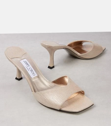 Jimmy Choo Skye 70 metallic leather mules 5