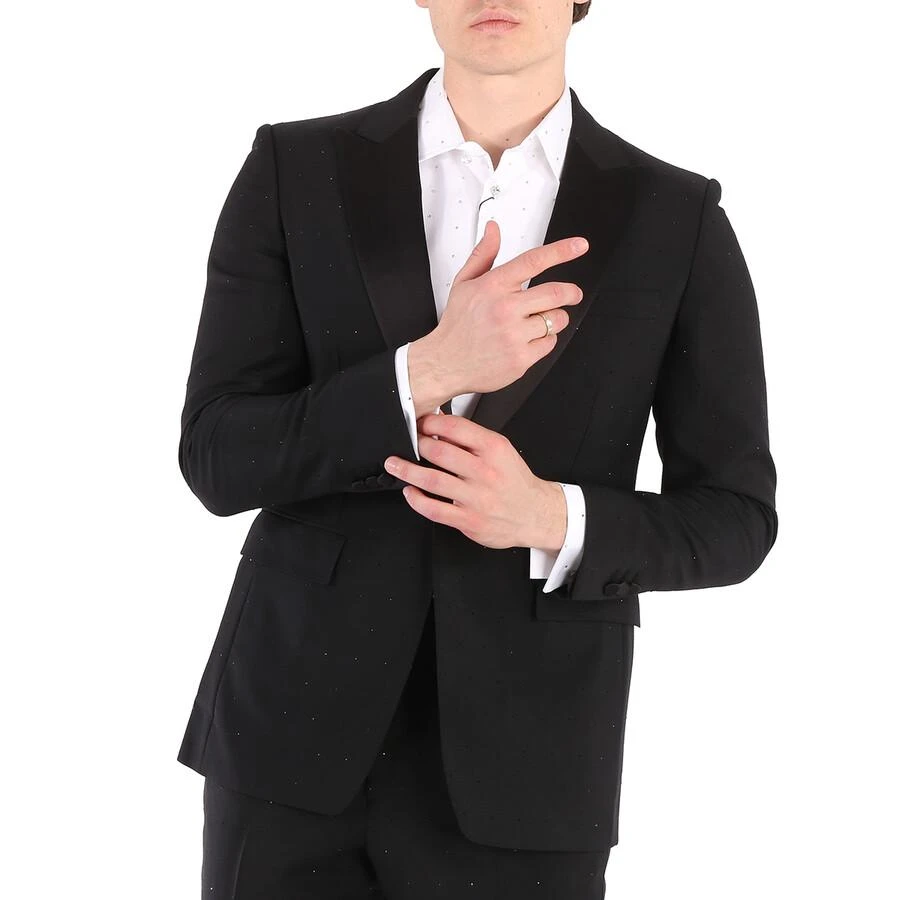Burberry Men's Black English-fit Rhinestone Mohair And Wool Tailored Jacket 1