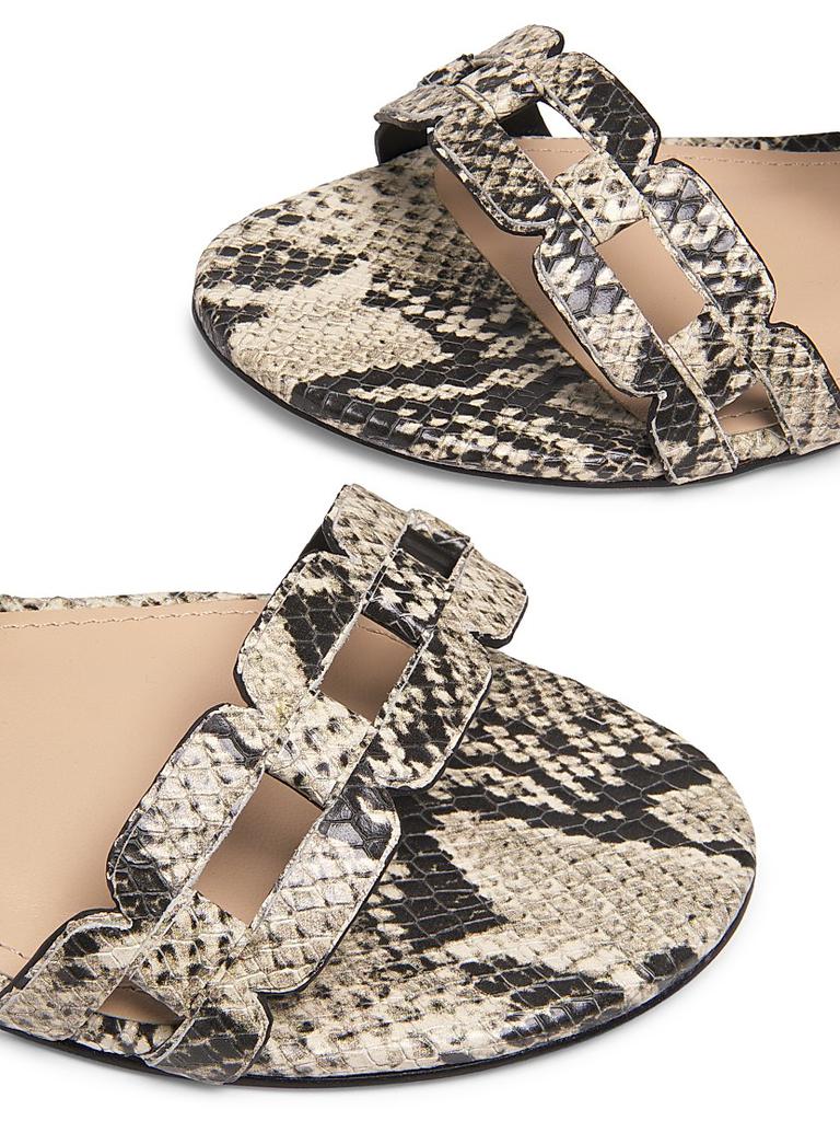 22élevé Chain-Link Metallic Leather Sandals - Shoes