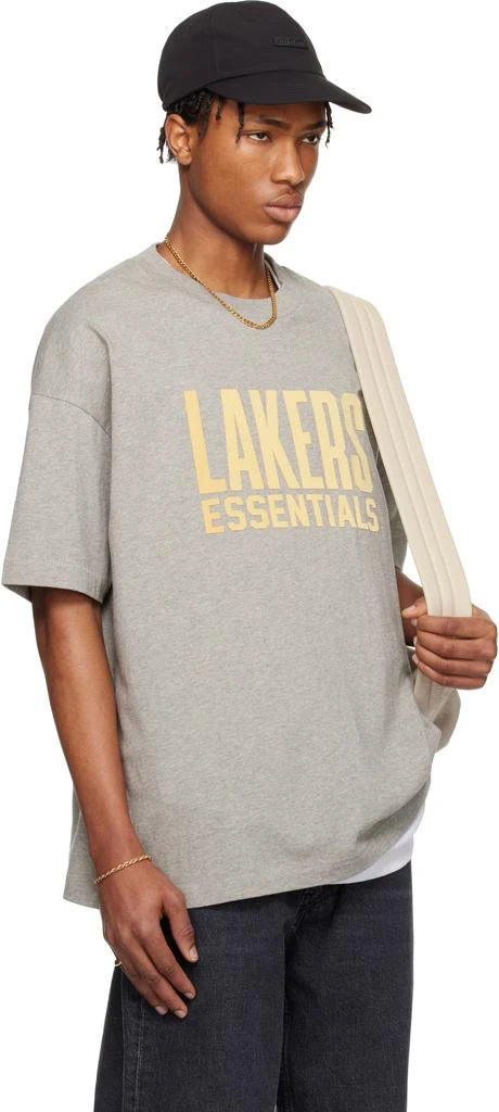 Essentials Gray NBA Lakers Short Sleeve T-shirt 2