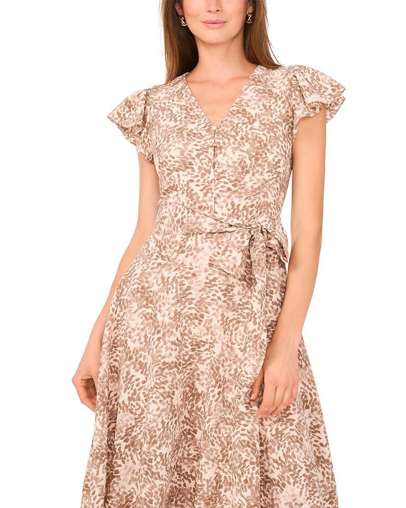 Vince Camuto V Neck Flutter Sleeve Maxi Dress 2