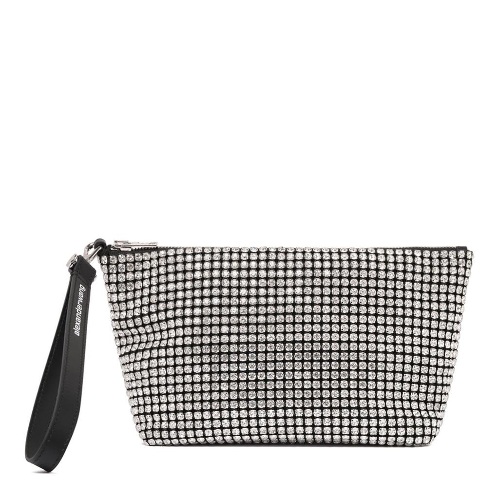 Alexander Wang Alexander Wang Embellished Zip Detailed Clutch Bag