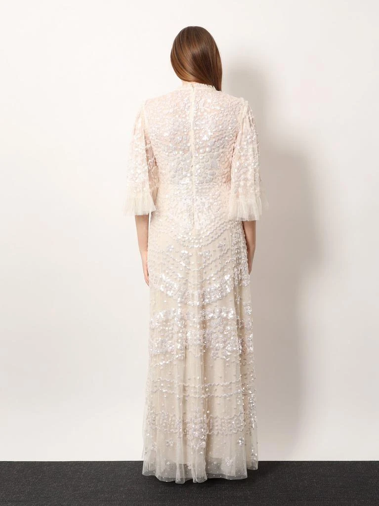 Needle & Thread Tulle long dress with all-over sequins 4