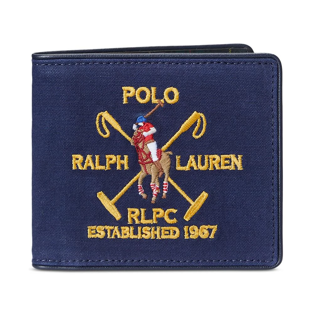 Polo Ralph Lauren Men's Crest Canvas & Leather Billfold Wallet 1