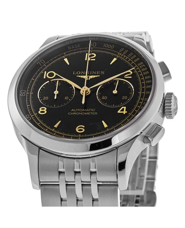 Longines Longines Record Chronometer Black Dial Steel Men's Watch L2.921.4.56.6 2