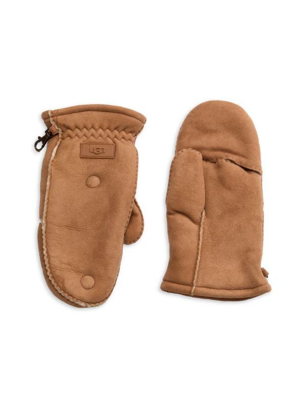 UGG Leather & Shearling Flip Top Mittens 1