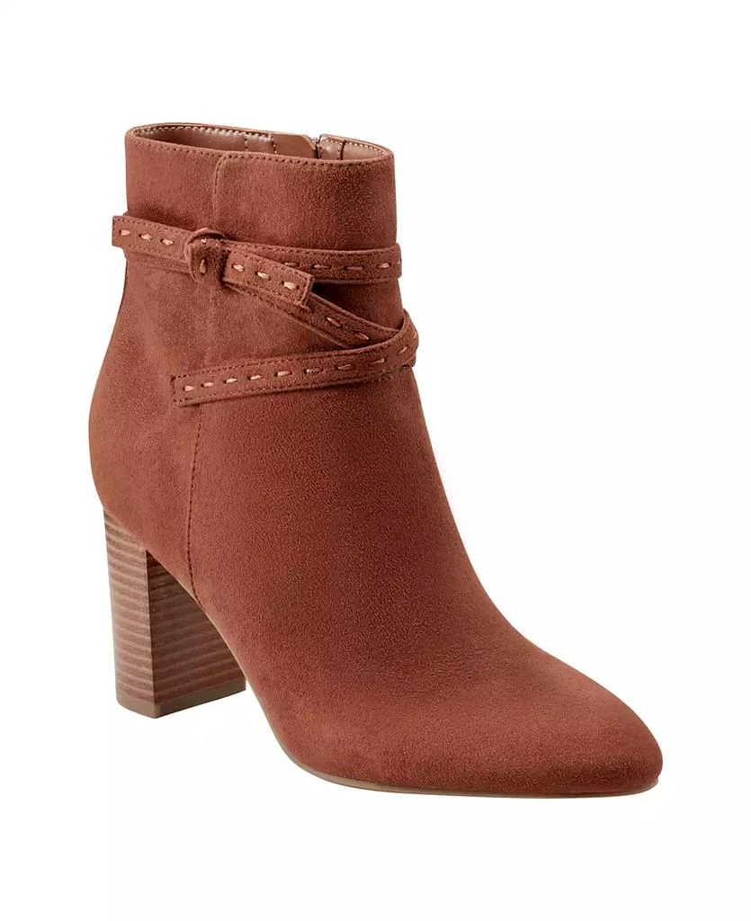 Bandolino Women's Ocorn Ankle Wrap Stacked Heel Dress Booties 1