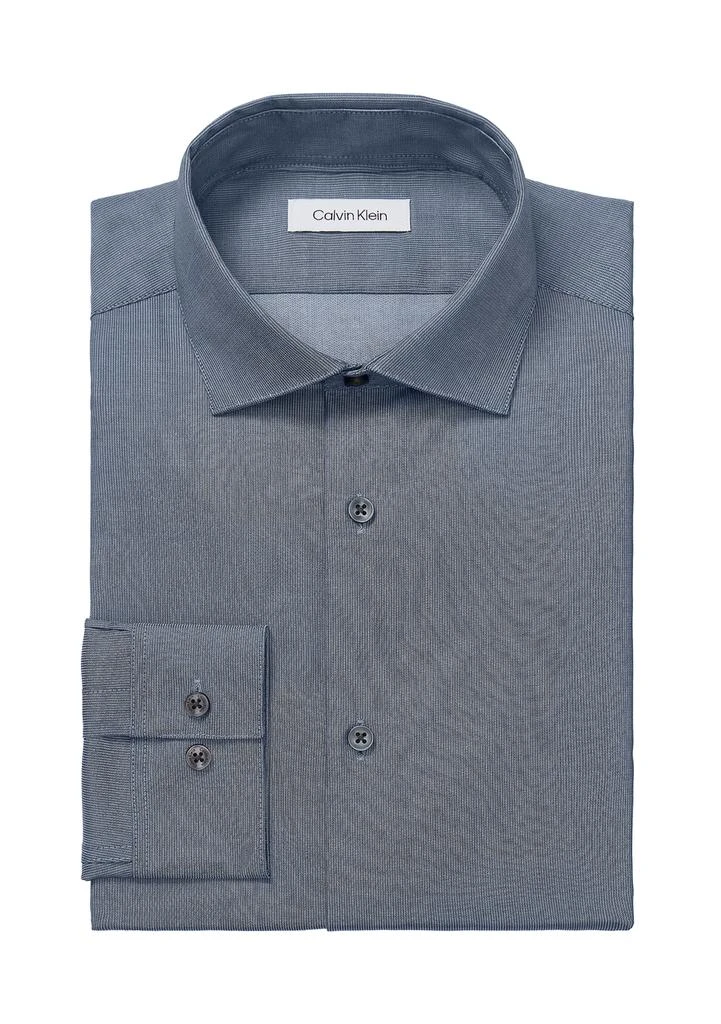 slim fit dress slacks Comfort Stretch Non-Iron Herringbone Dress Shirt With Contrast Trim - Teal
