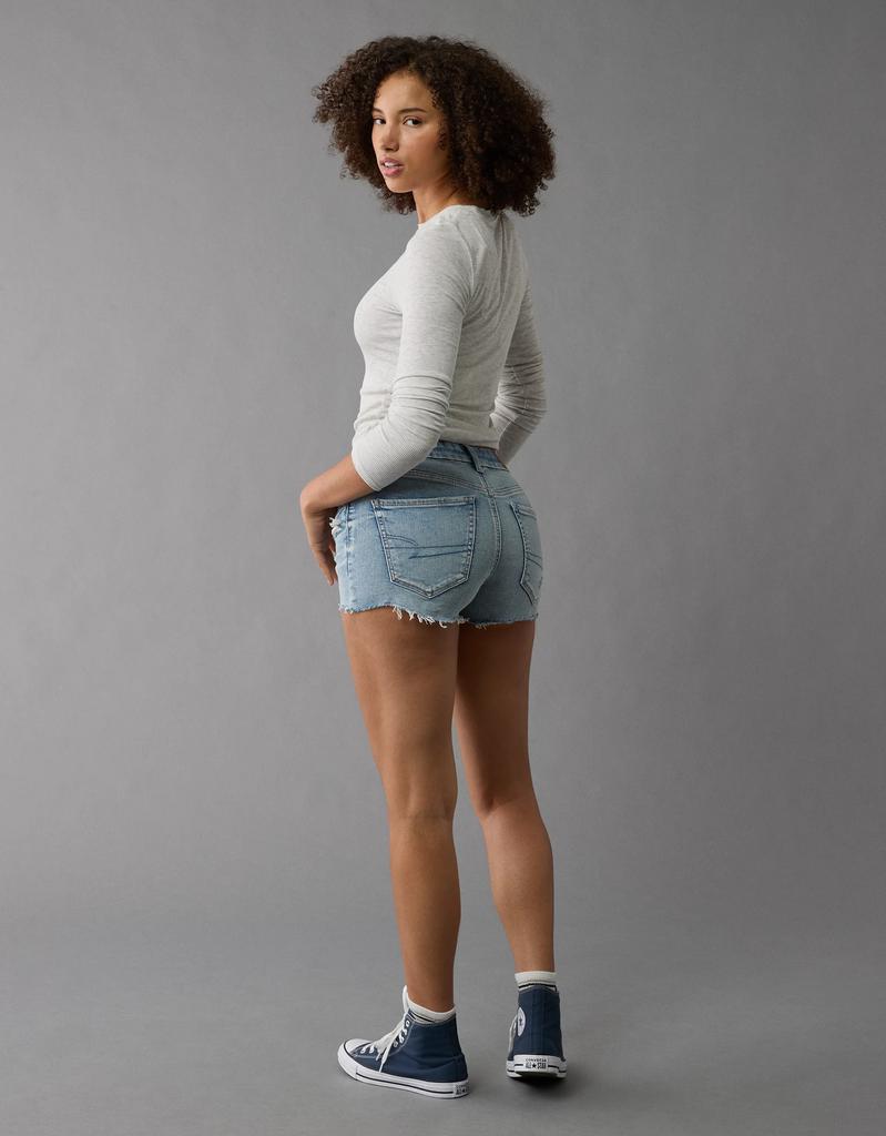 AE AE Next Level Curvy Ripped High-Waisted Denim Short Short