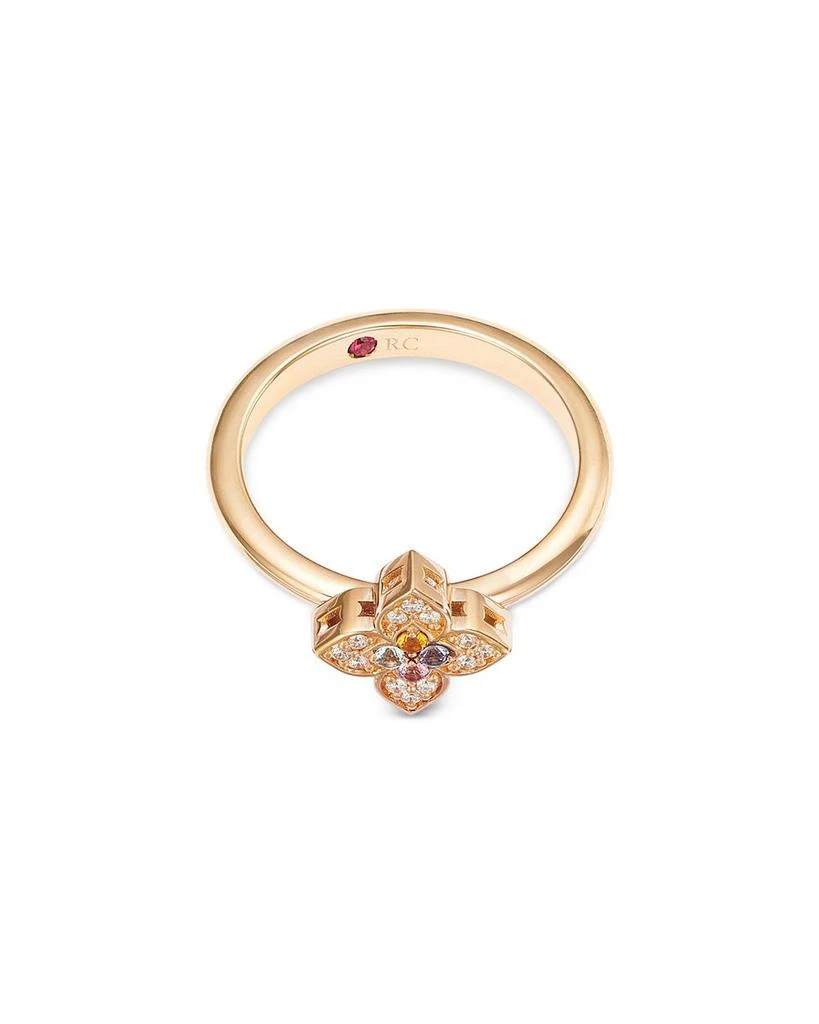 Roberto Coin 18K Rose Gold Venetian Princess Carnevale Multi Gemstone 
Diamond Flower Ring 3