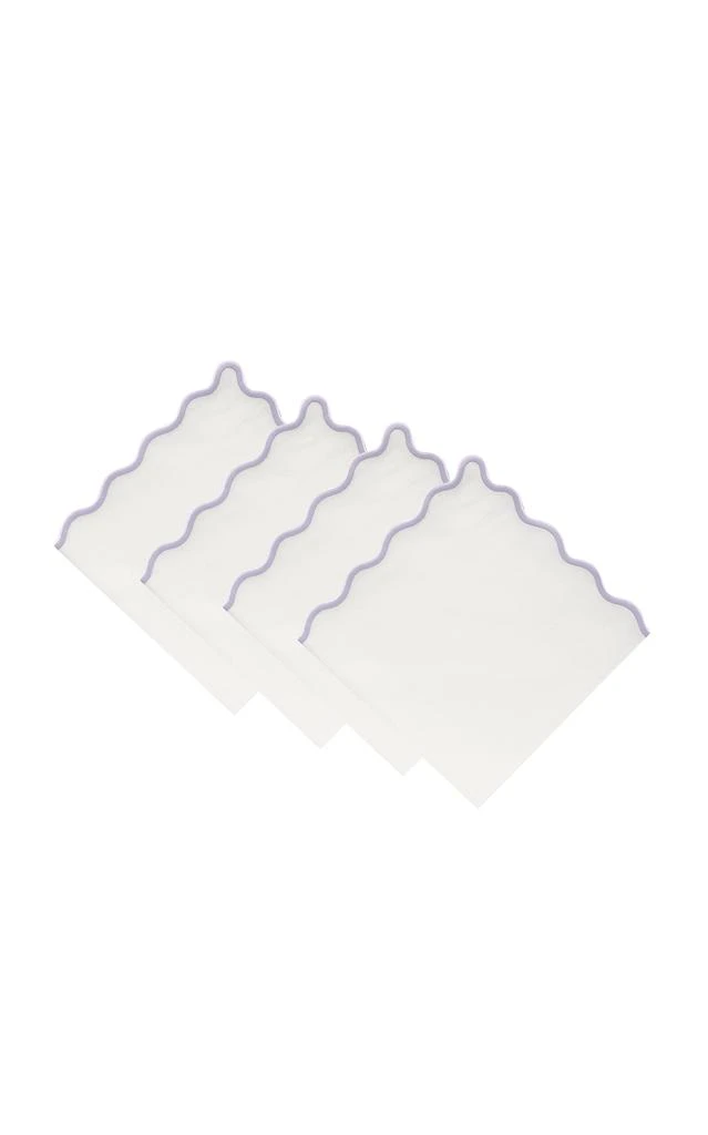 MoDA Moda Domus - Set-of-Four Handcrafted Linen Napkins - Purple - Moda Operandi 1