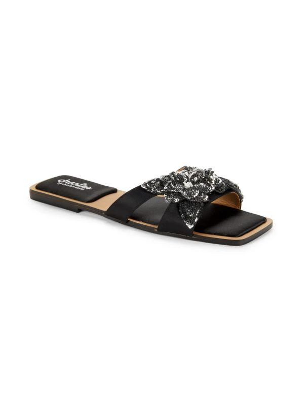 Charles David Ordly Sequin Flower Flat Sandals 2
