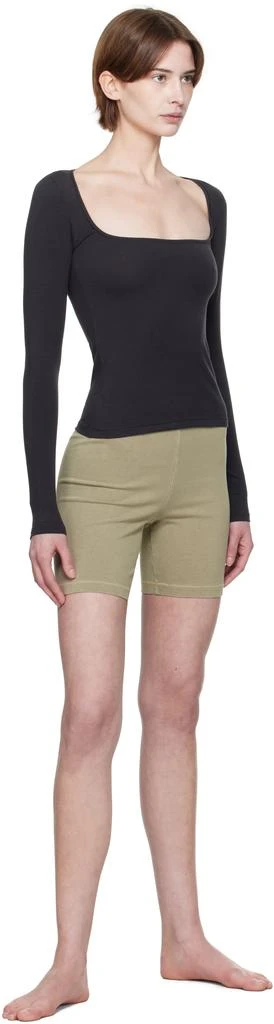 SKIMS Black Cotton Jersey Scoop Neck Long Sleeve T-shirt 4