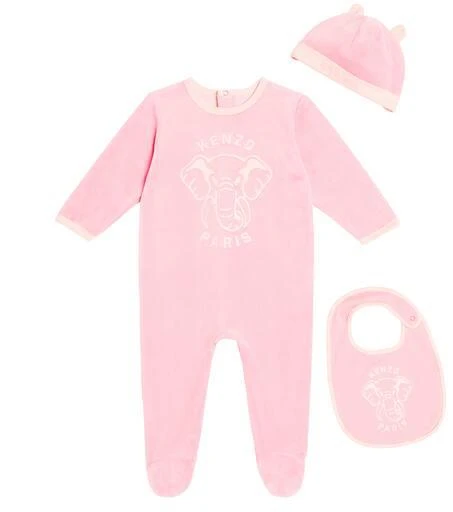 Kenzo Baby bodysuit, bib, and beanie set 1