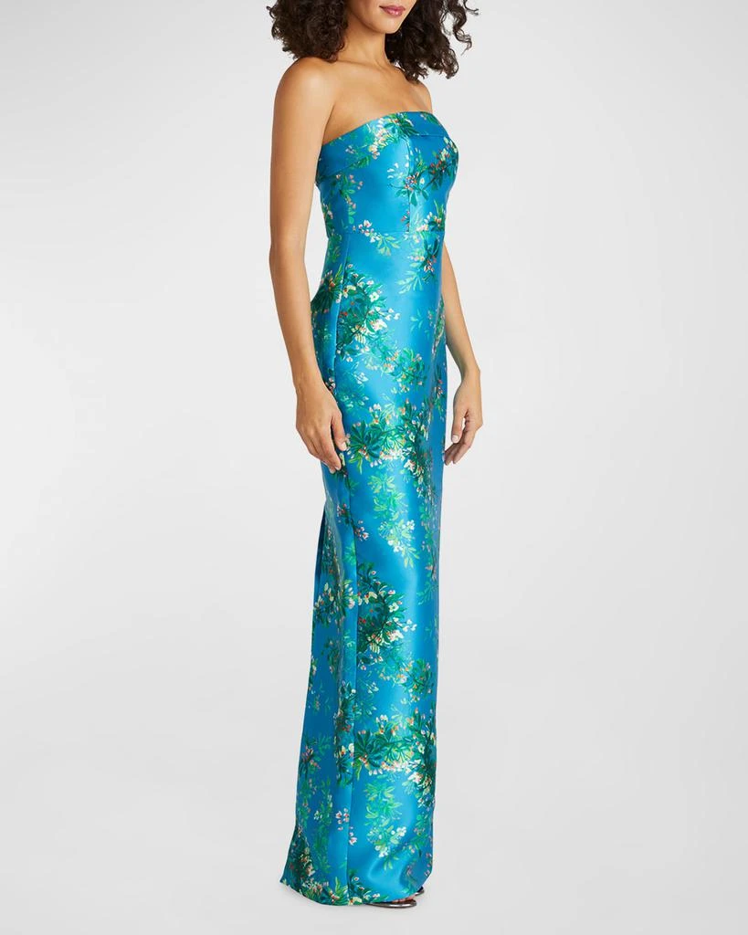 Theia Cleo Strapless Floral Column Gown 3
