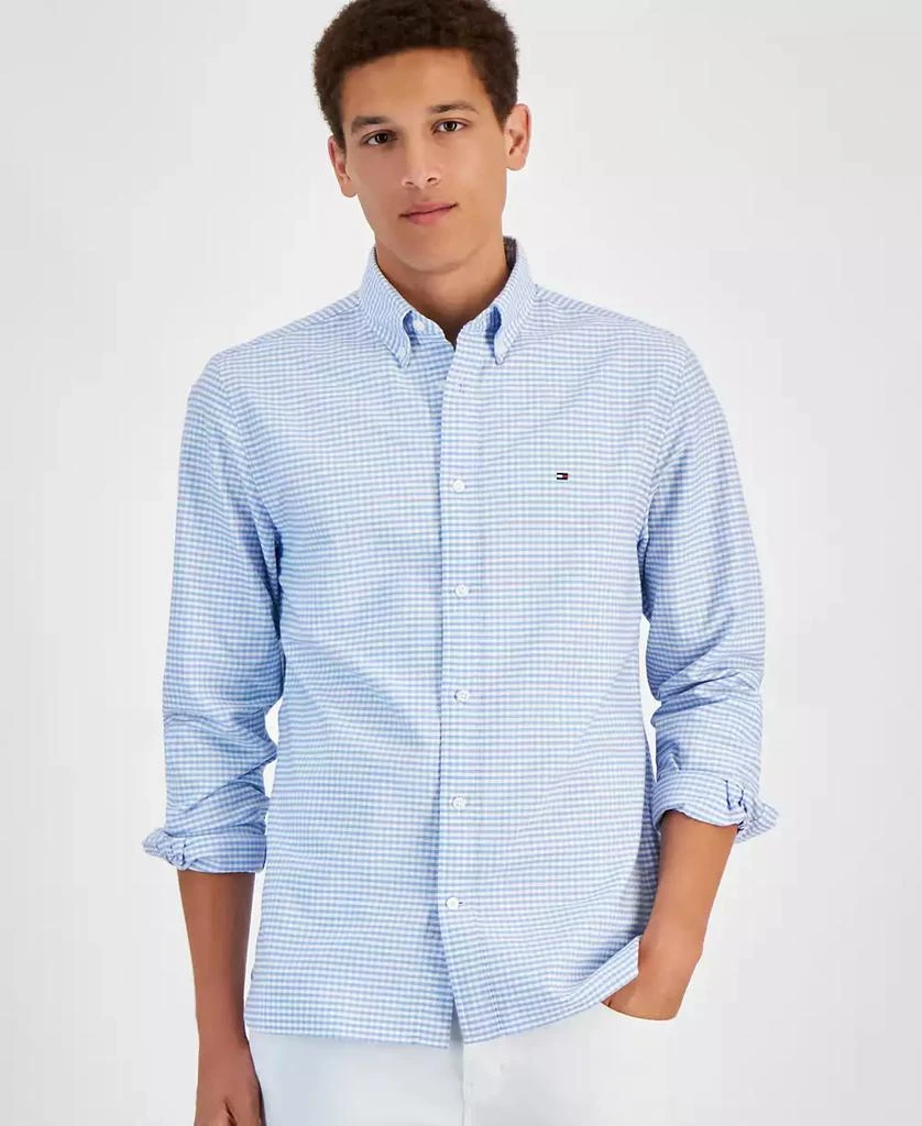 Tommy Hilfiger Men's Gingham Long Sleeve Button-Down Oxford Shirt 1
