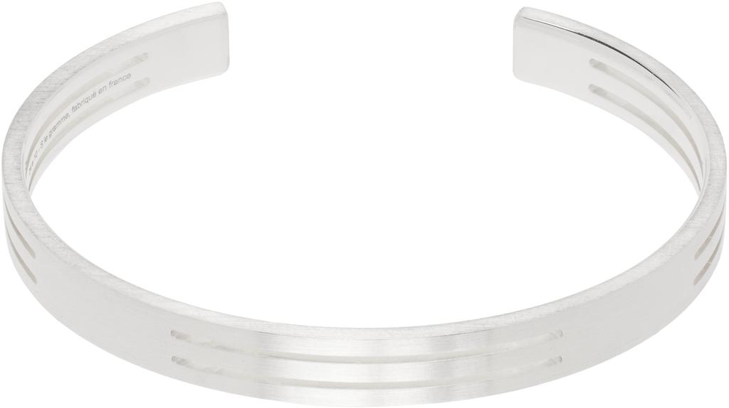 Le Gramme Silver Perforated Ribbon 'Le 19g' Bracelet