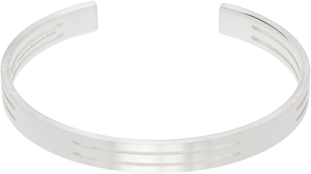 Le Gramme Silver Perforated Ribbon 'Le 19g' Bracelet 1