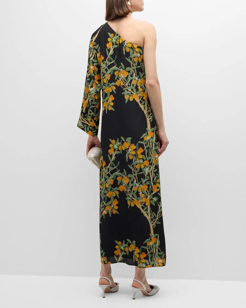 Bernadette Lola One-Shoulder Kumquat Print Midi Dress 6