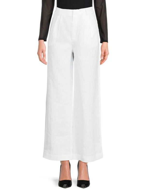 Saks Fifth Avenue 100% Linen Wide-Leg Trousers 1