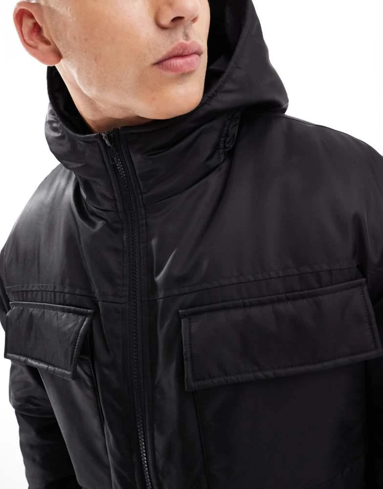 ASOS ASOS DESIGN utility puffer jacket in black 2