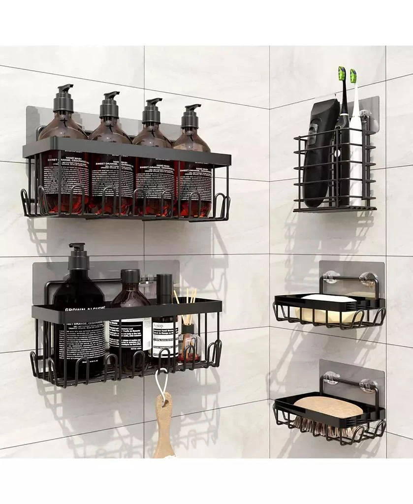 Cheer Collection Stainless Steel Self-Draining Heavy-Duty Shower Caddy 5-Pack