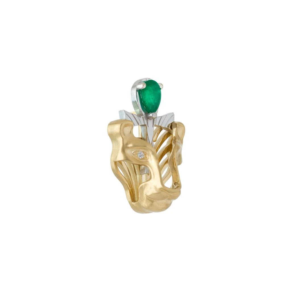 Mozafarian Diamond and emerald leo pendant 2