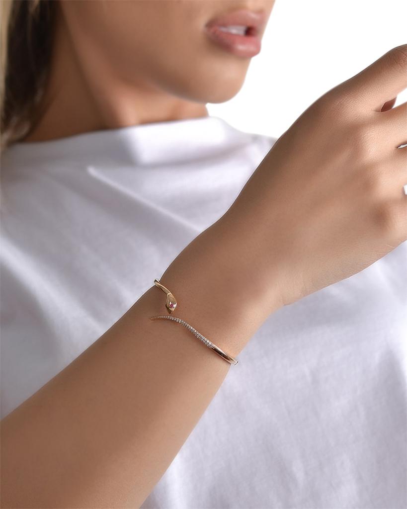 Bee Goddess Serpent Diamond and Ruby Bracelet