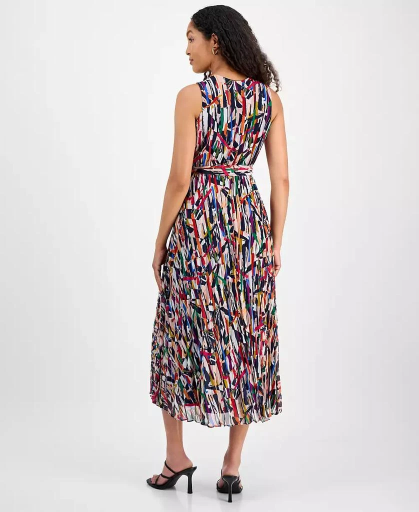 Sandra Darren Petite Printed Pleated Chiffon Maxi Dress 5