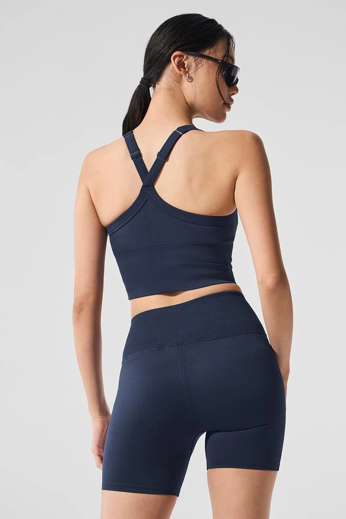 Alo Seamless Ribbed Favorite Bra Tank - Navy 4