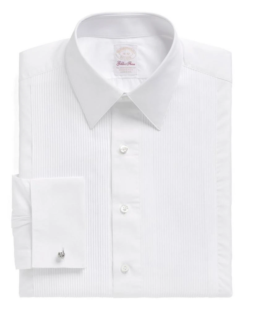 Brooks Brothers Golden Fleece® Madison Fit Swiss Pleat Tennis Collar French Cuff Tuxedo Shirt 2
