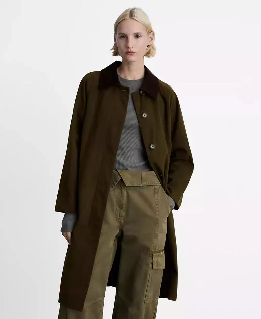 Mango Women's Contrasting Collar Oversized Parka 6