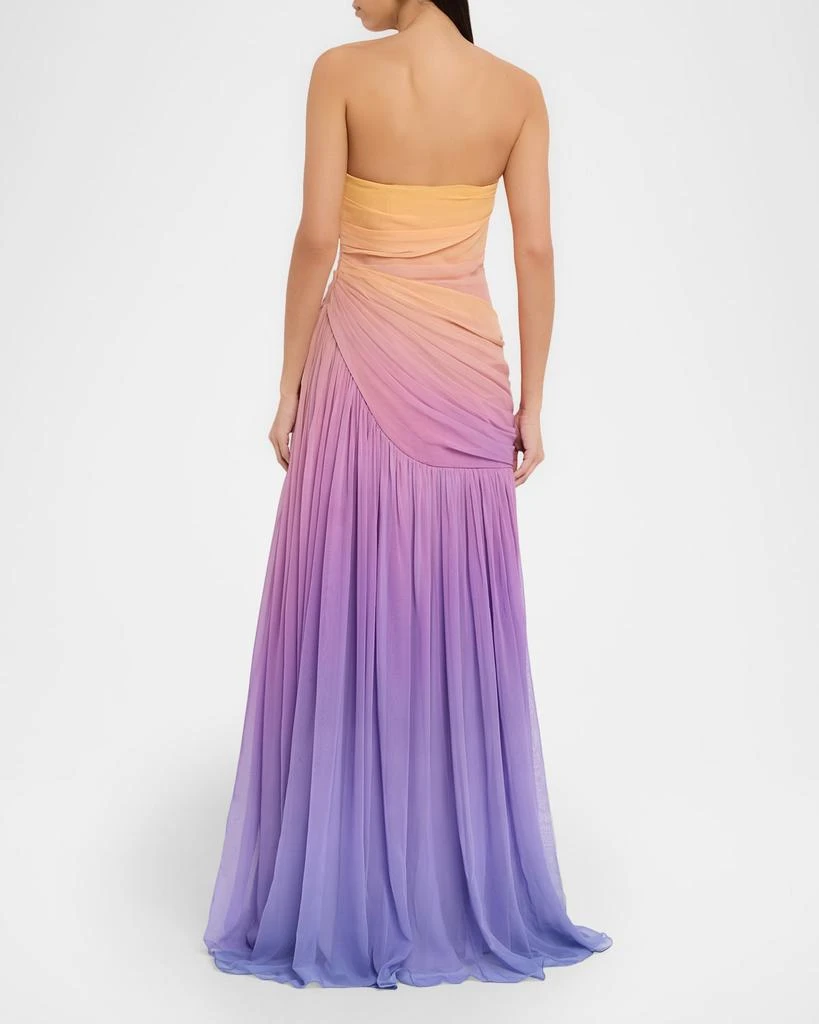 Pamella Roland Strapless Ombre Chiffon Drop-Waist Gown 3