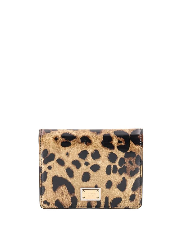 Dolce & Gabbana Dolce & Gabbana Leopard Print Logo Plaque Bifold Wallet 1
