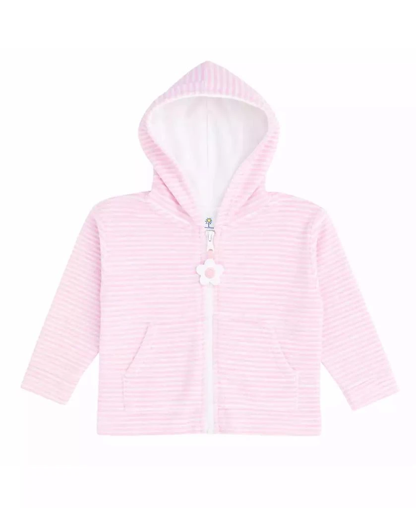 Florence Eiseman Toddler Girls Stripe Terry Hoodie with Flower