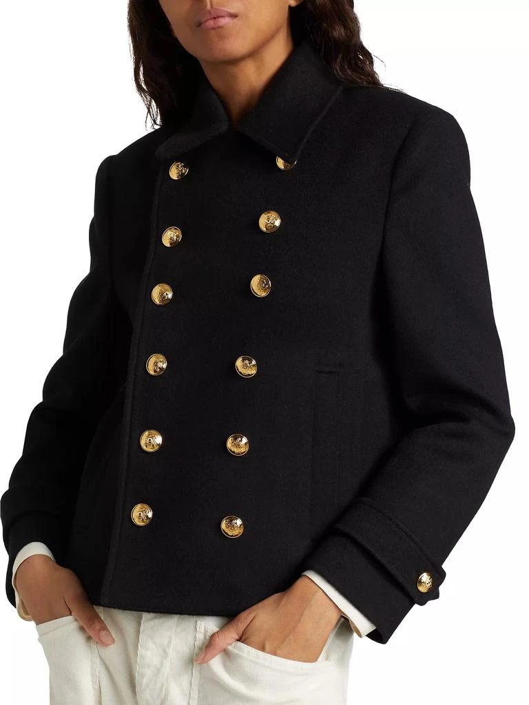 Nili Lotan Ornella Wool Cropped Peacoat 6