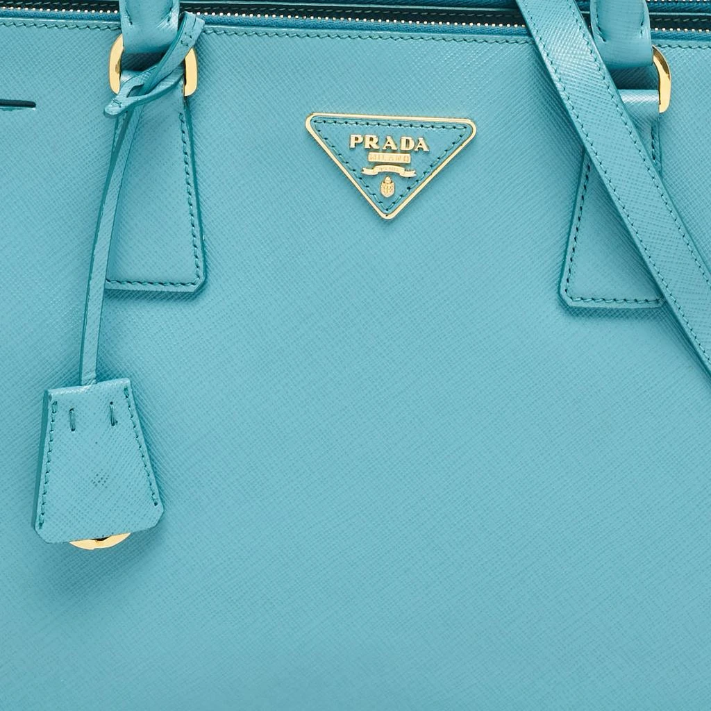 Prada Prada Turquoise Saffiano Leather Medium Double Zip Tote 5