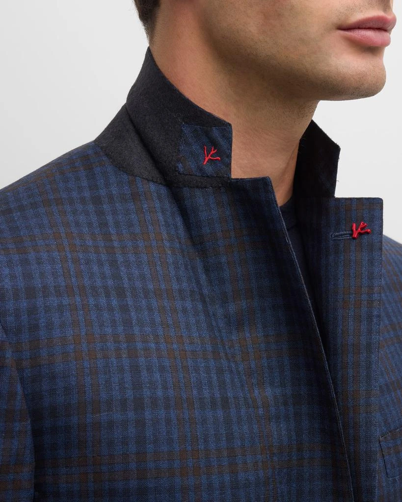 Isaia Men's Windowpane Wool Sport Coat 6