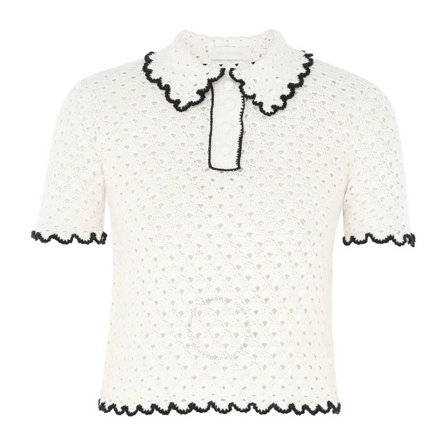 Zimmermann Halliday Scallop Cotton Polo Shirt 1
