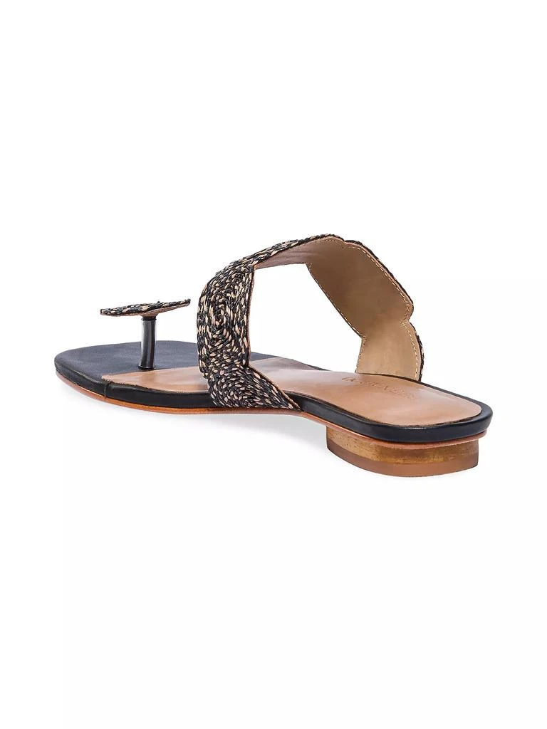 Bernardo Palermo Raffia Slip-On Sandals 5