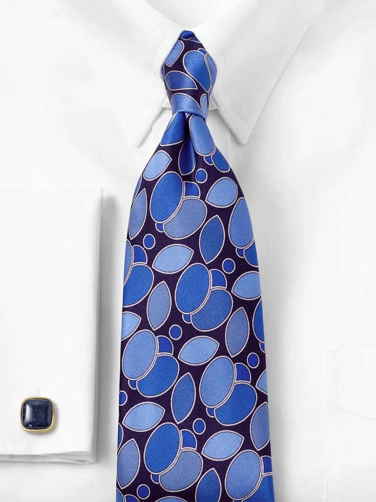 Paul Fredrick Medallion Printed Italian Silk Tie 2